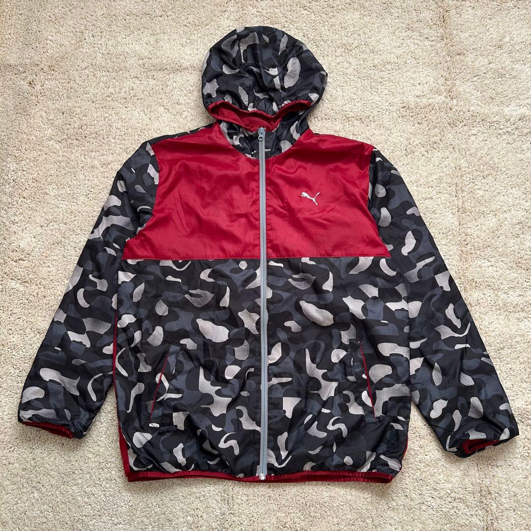 PUMA プーマ ウーブンジャケット マウンテンパーカー 迷彩柄 裏地フリース