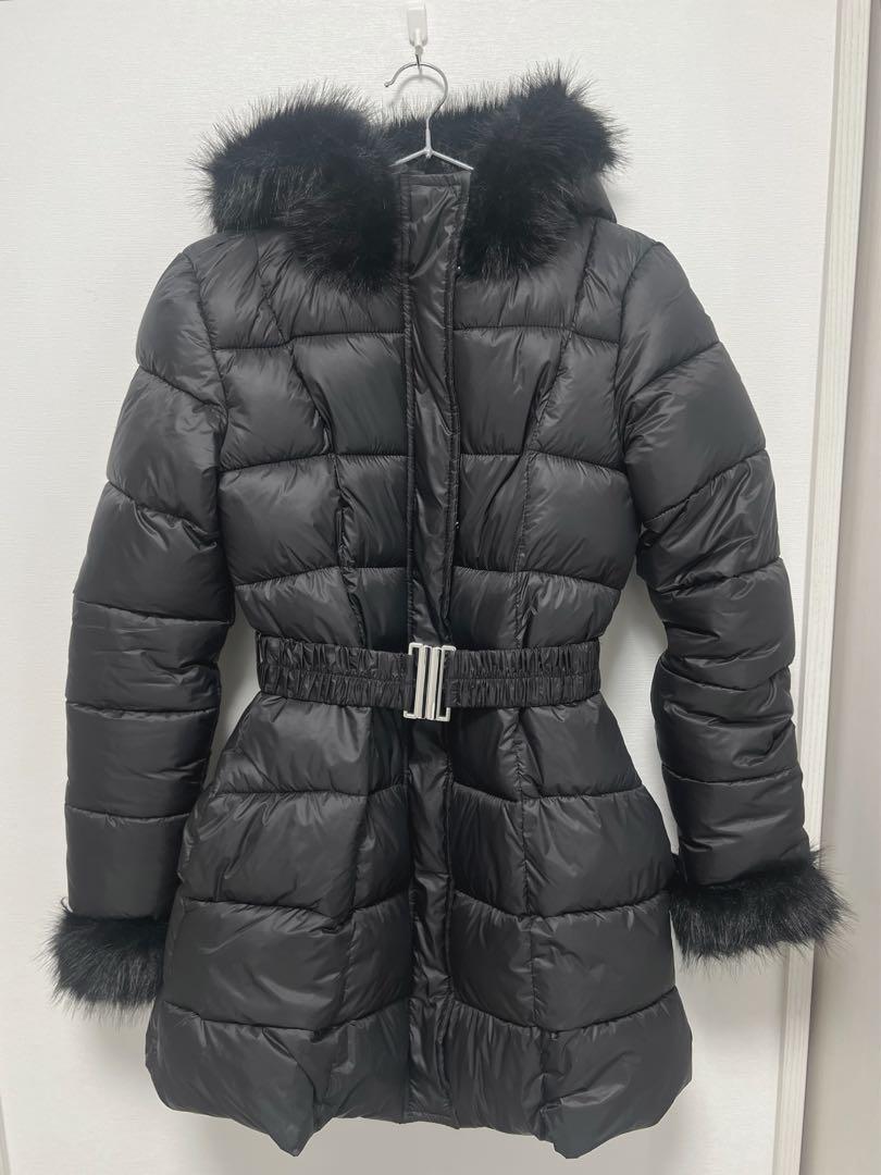 ベルト付きファーAラインダウンコート[kd79] | レディース