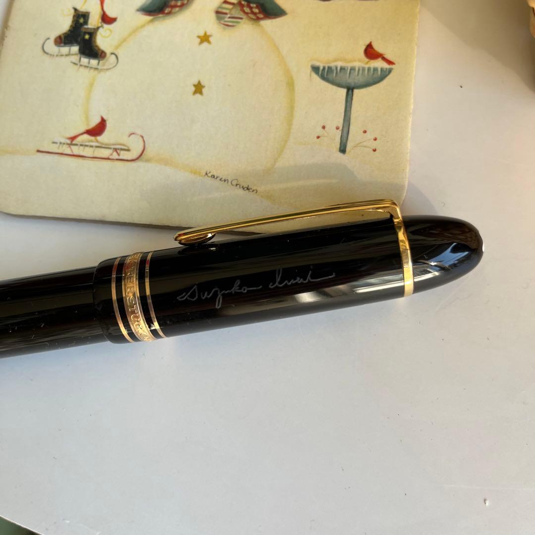 モンブラン万年筆サイン用太字と本皮ケース赤 - メルカリ