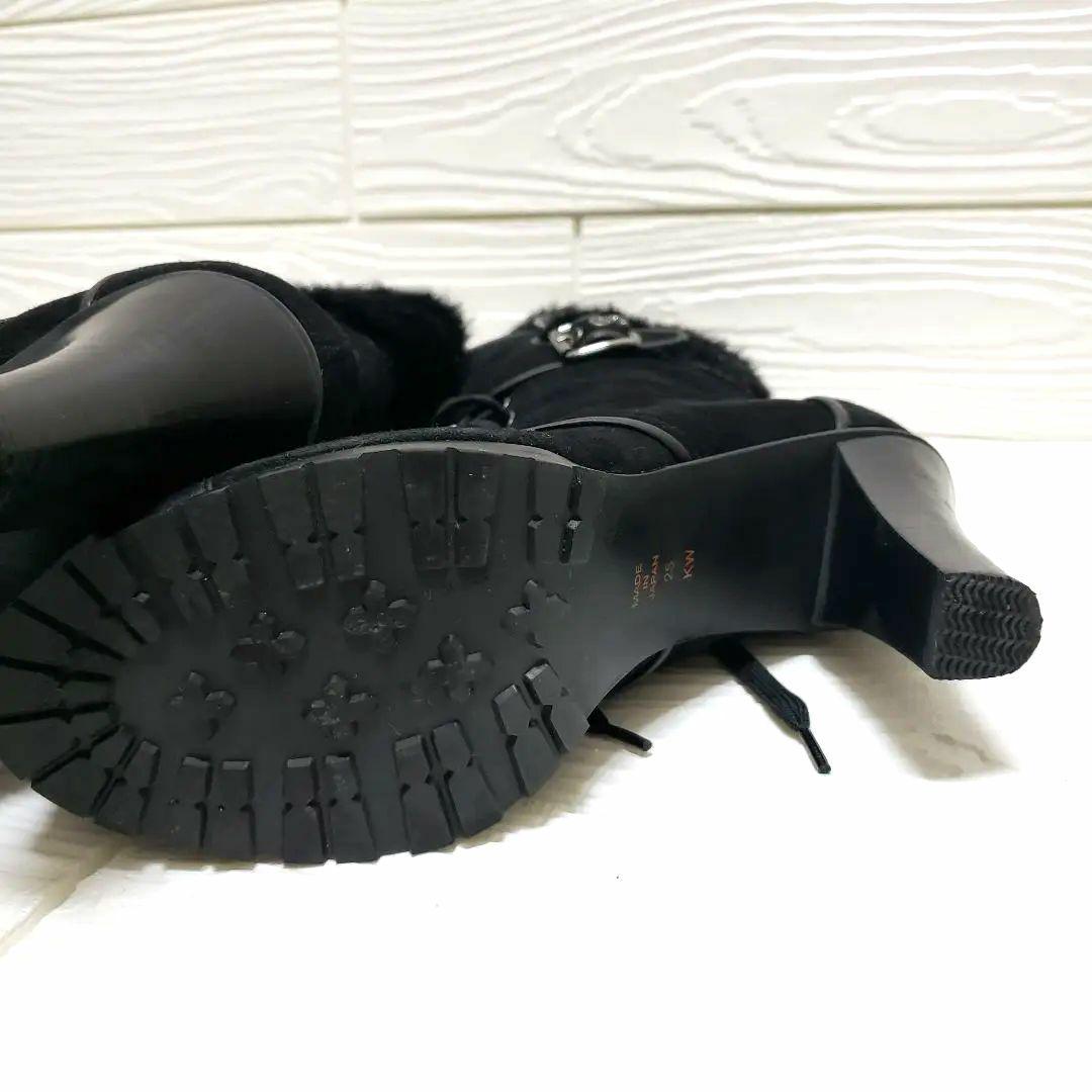 【美品】ダイアナ　ブラックミドルブーツファー付き
