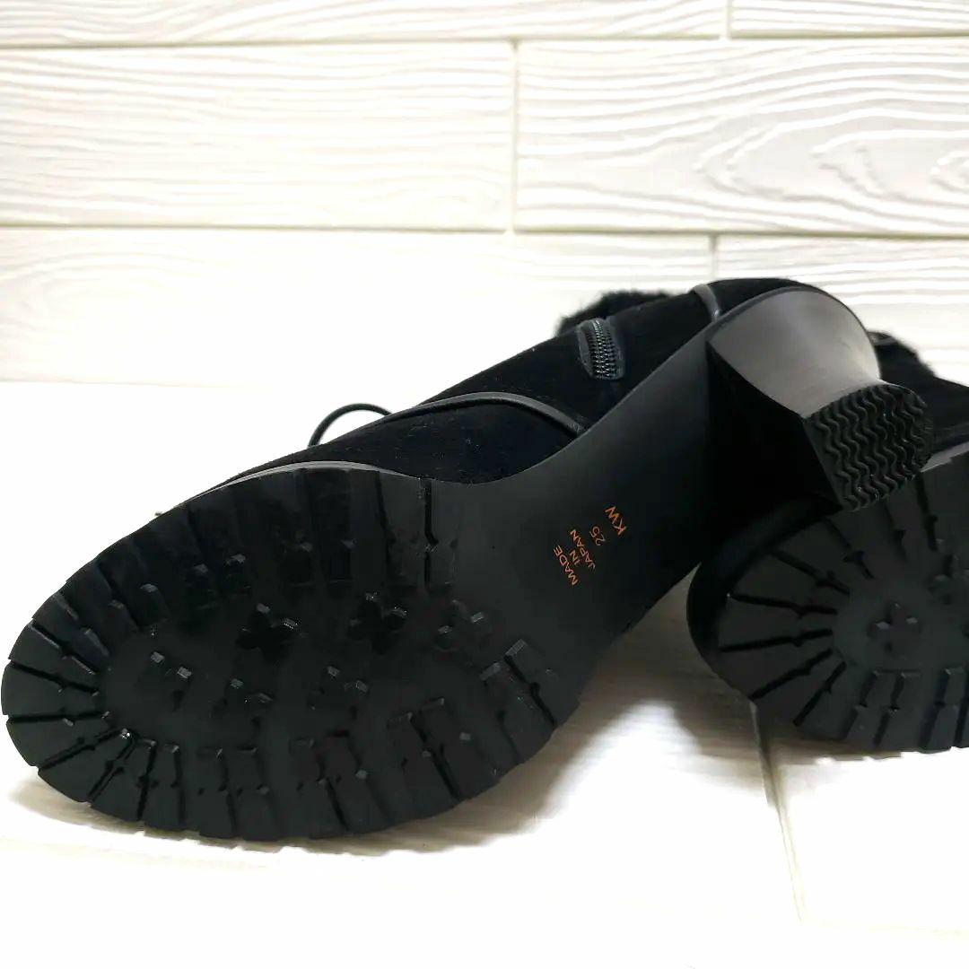 【美品】ダイアナ　ブラックミドルブーツファー付き