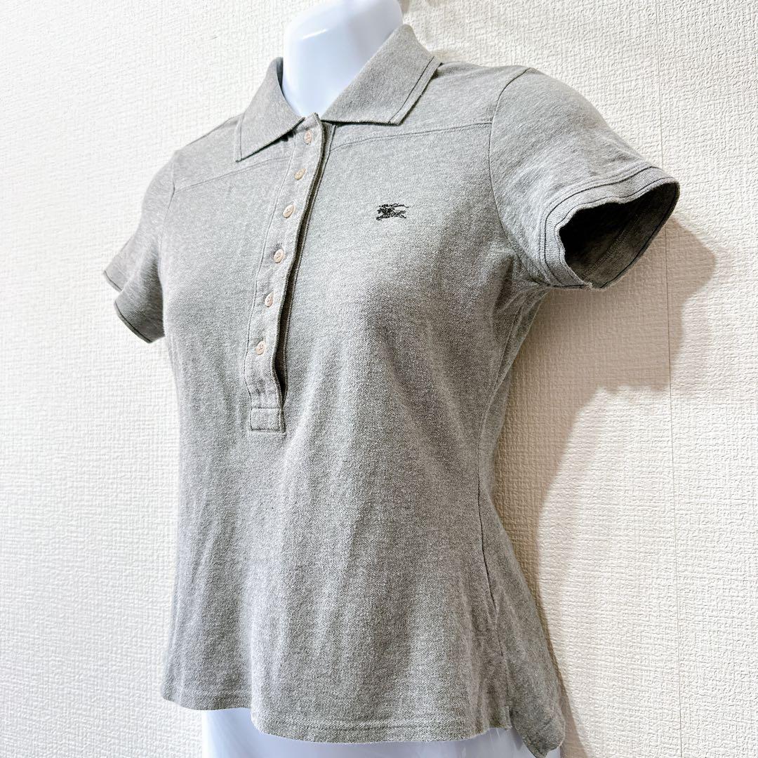 BURBERRY BLUE LABEL 刺繍 ロゴ ポロシャツ 38 グレー - メルカリ