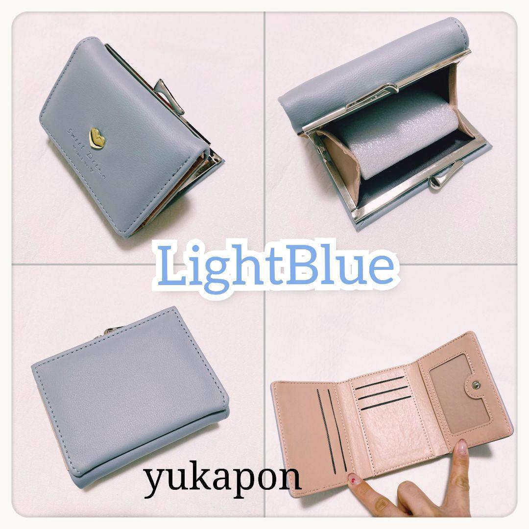大人気♥【ライトブルー】三つ折財布 ミニウォレット コインケース がま口 新品 - メルカリ 大人気♥【ライトブルー】三つ折財布 ミニウォレット コインケース がま口 新品 - メルカリ