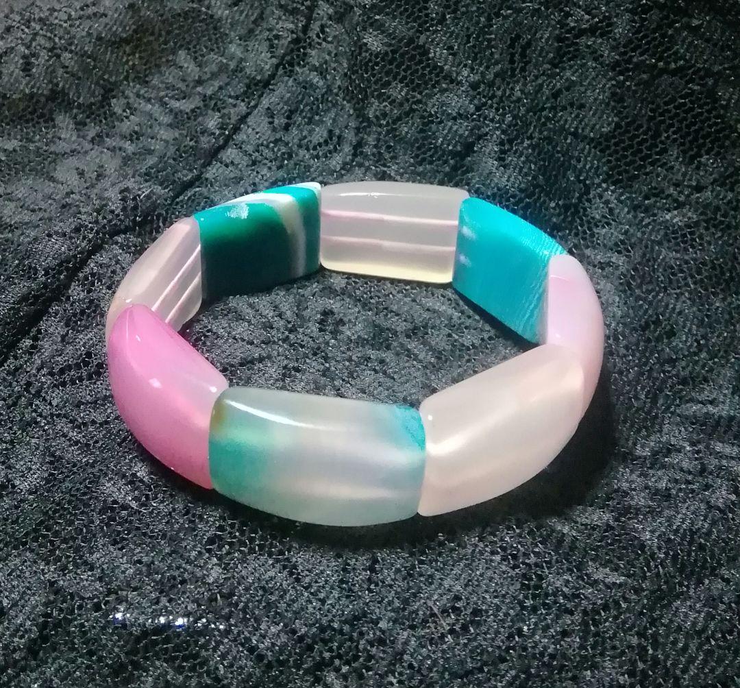 美品【瑪瑙/アゲート】バングル　青緑 楽天市場】瑪瑙 バングルの通販