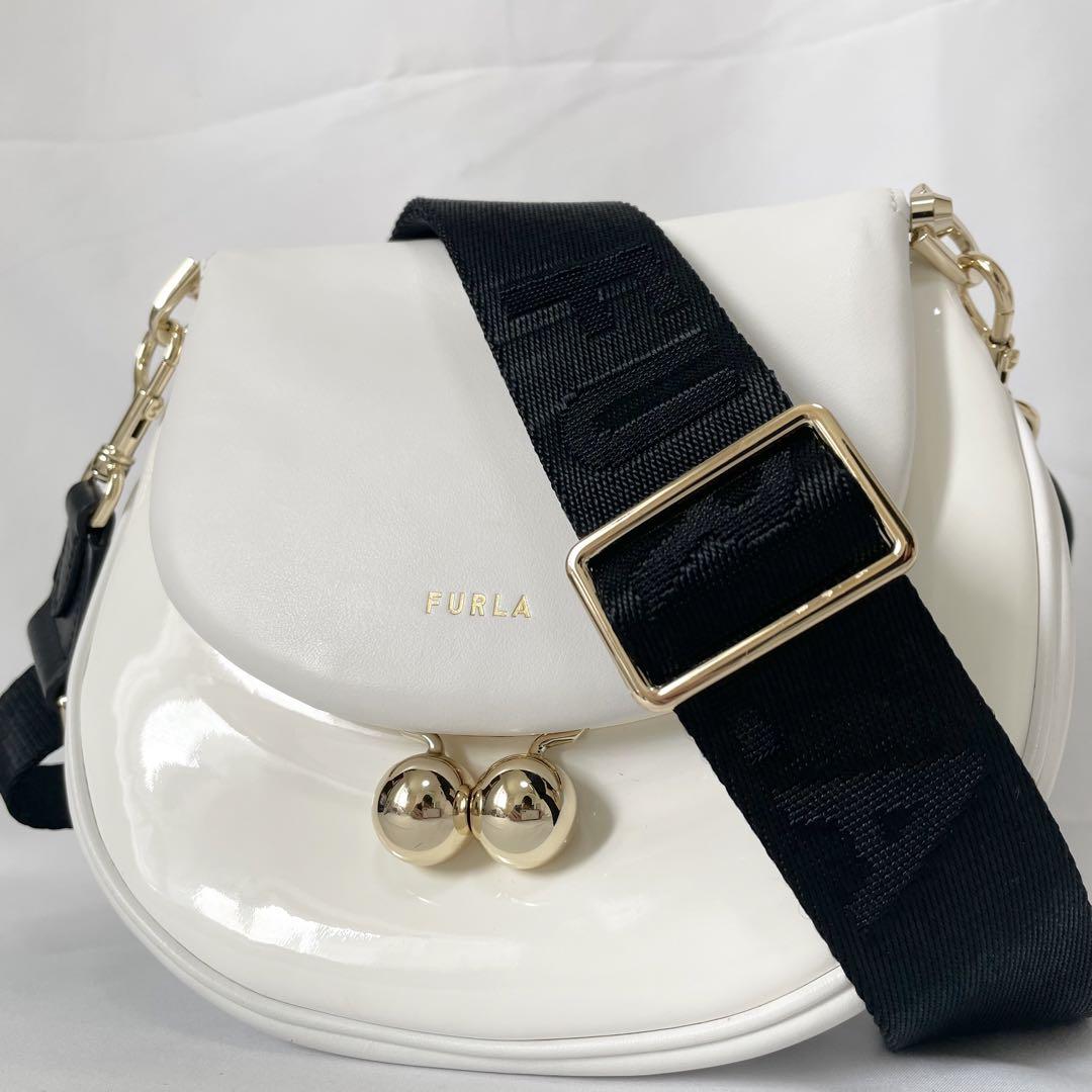 【美品】フルラ ポルタジョイア ショルダーバッグ がま口 ゴールド金具 現行ロゴ