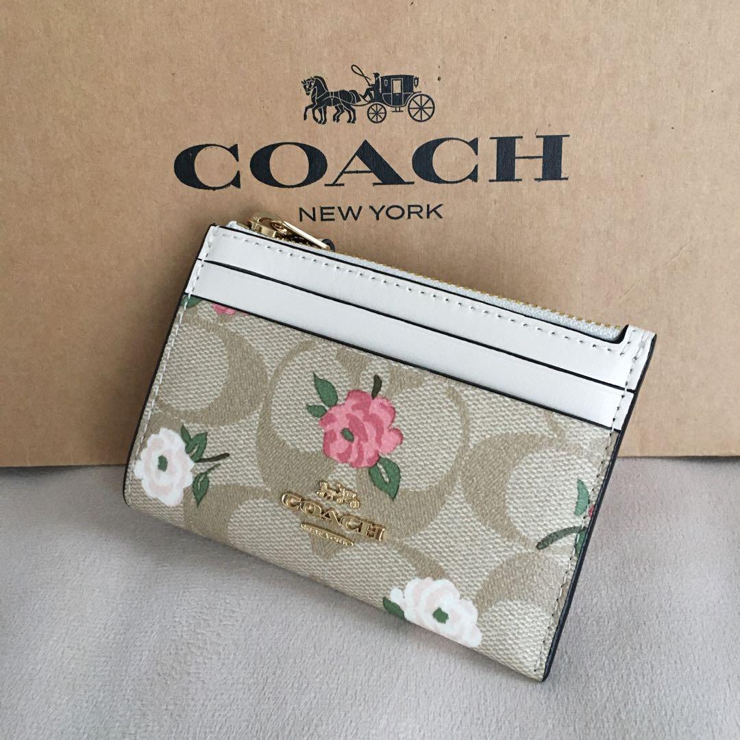 新品　COACH コーチ レザー コイン パス IDケース リング付き 財布