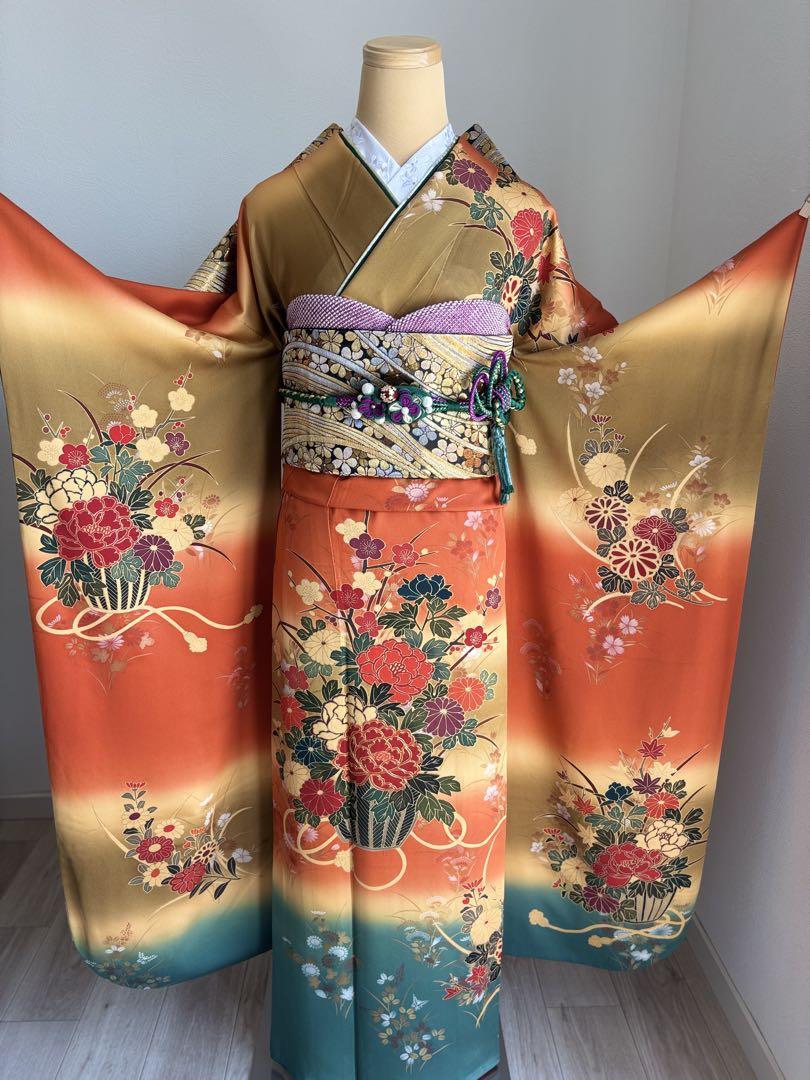 【特別大特価⑧】振袖フルセット　正絹　成人式