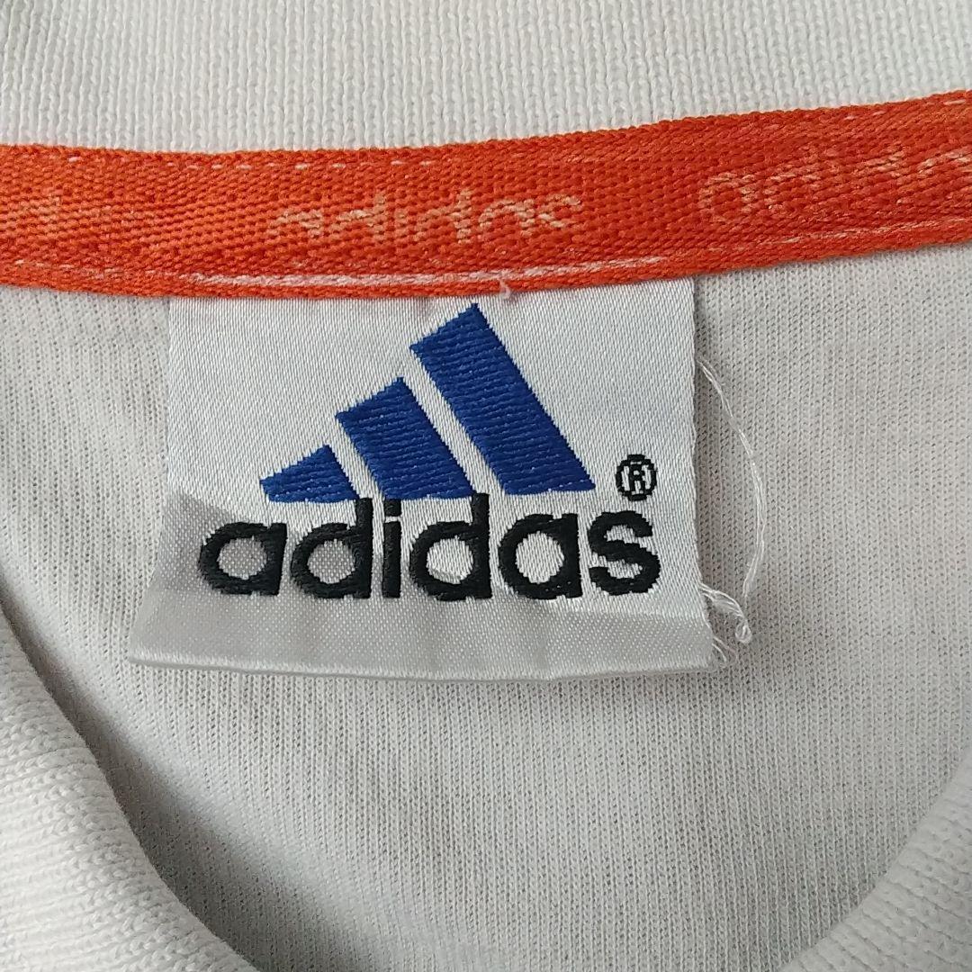 希少☆90s オールドアディダス 刺繍ロゴ ハーフジップ リンガー ポロシャツ 希少☆90s オールドアディダス 刺繍ロゴ ハーフジップ リンガー