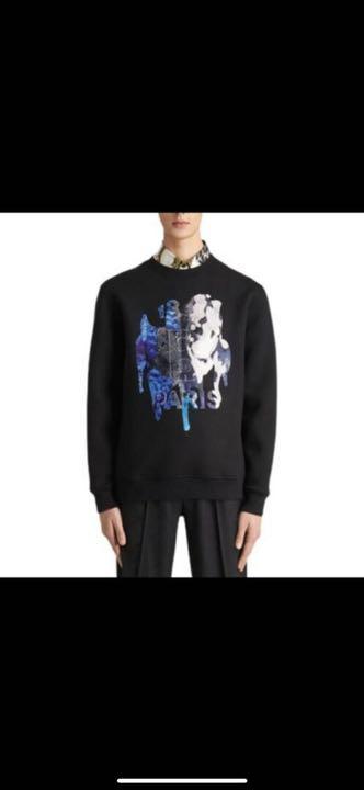 【Berluti】新作 プリントスウェットシャツ 黒 Ｌ