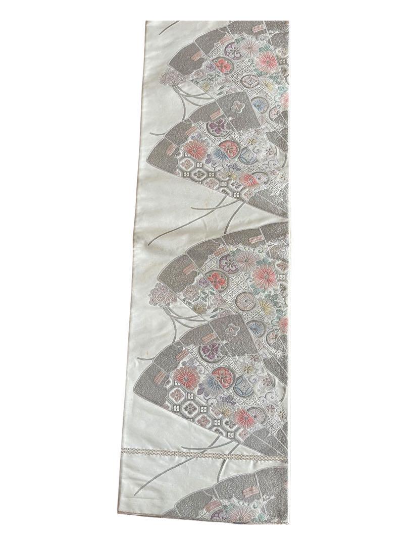 袋帯 プラチナ箔 辻ヶ花扇面文 【リュース】 画像6