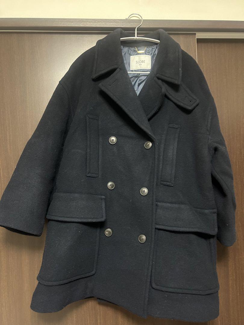 【SLOBE IENA】2023AW メルトンビックPコート　ネイビー　　36