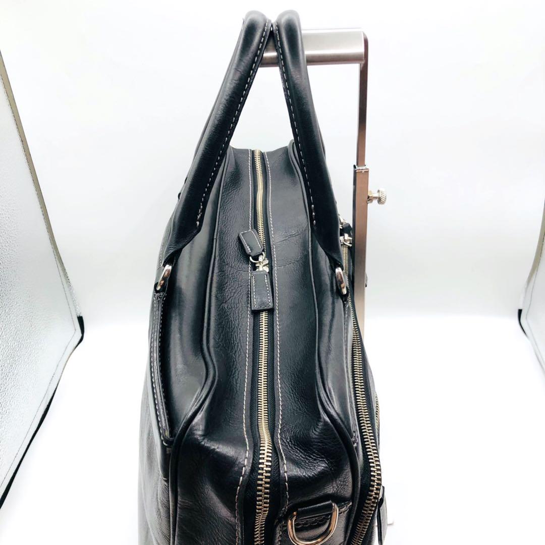 【美品】サムソナイト ビジネスバッグ レザー ブラック 2WAY