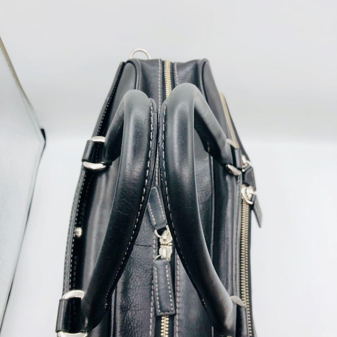【美品】サムソナイト ビジネスバッグ レザー ブラック 2WAY