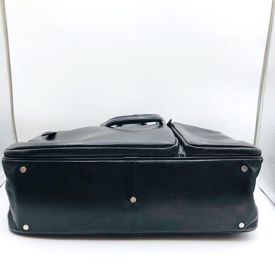 【美品】サムソナイト ビジネスバッグ レザー ブラック 2WAY