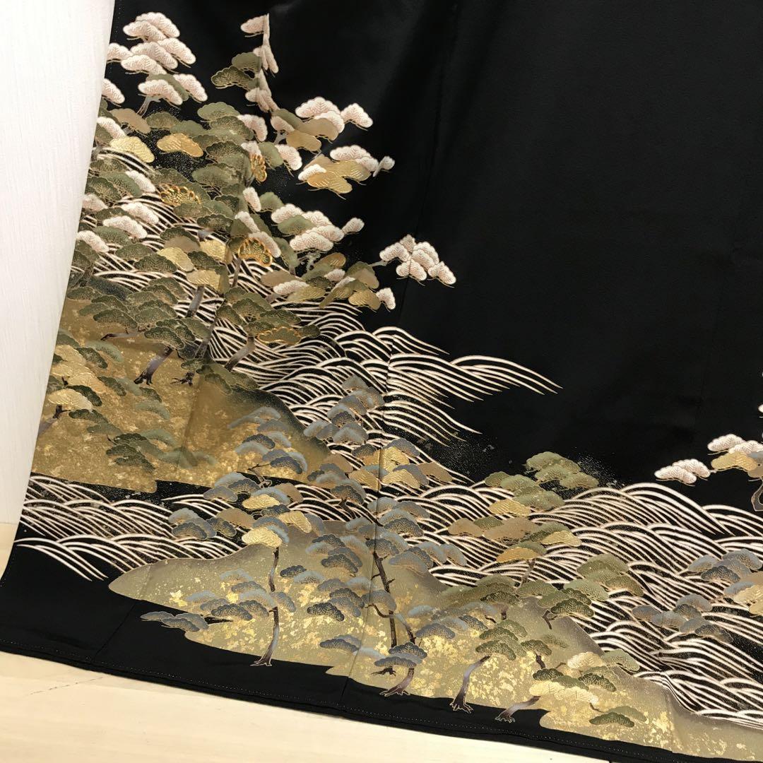 CC　黒留袖　セット　金袋帯　金彩　松