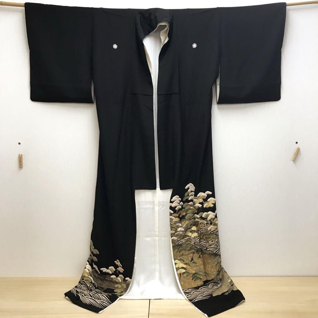 CC　黒留袖　セット　金袋帯　金彩　松