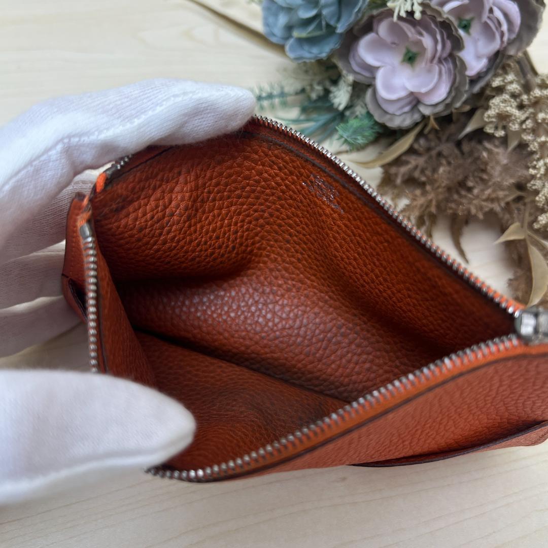 HERMES エルメス ドゴン デュオ GM トゴ レザー オレンジ 長財布