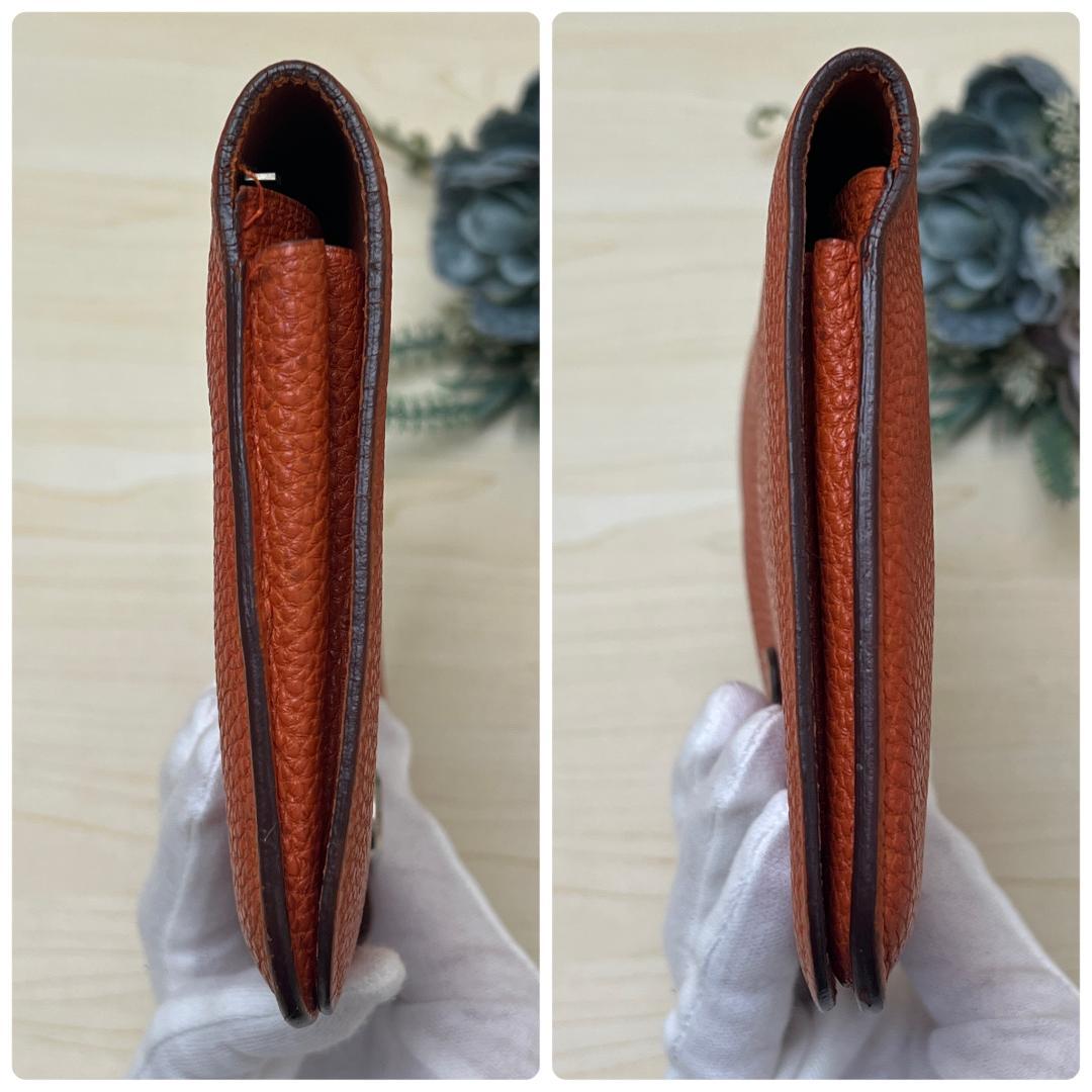HERMES エルメス ドゴン デュオ GM トゴ レザー オレンジ 長財布