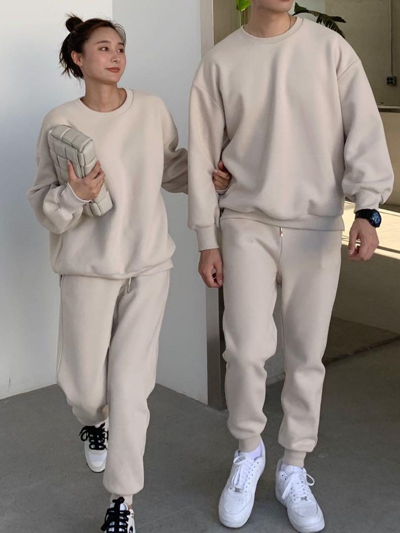 【3点セット】ボンディングスウェット　セットアップ　ジョガーパンツ　エクリュ 3点セット】ボンディングスウェット セットアップ ジョガー
