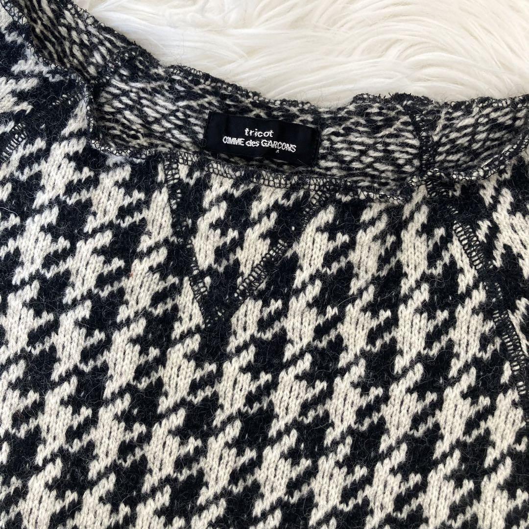 COMME des GARCONS セーター ニット 総柄 ブラック ウール混