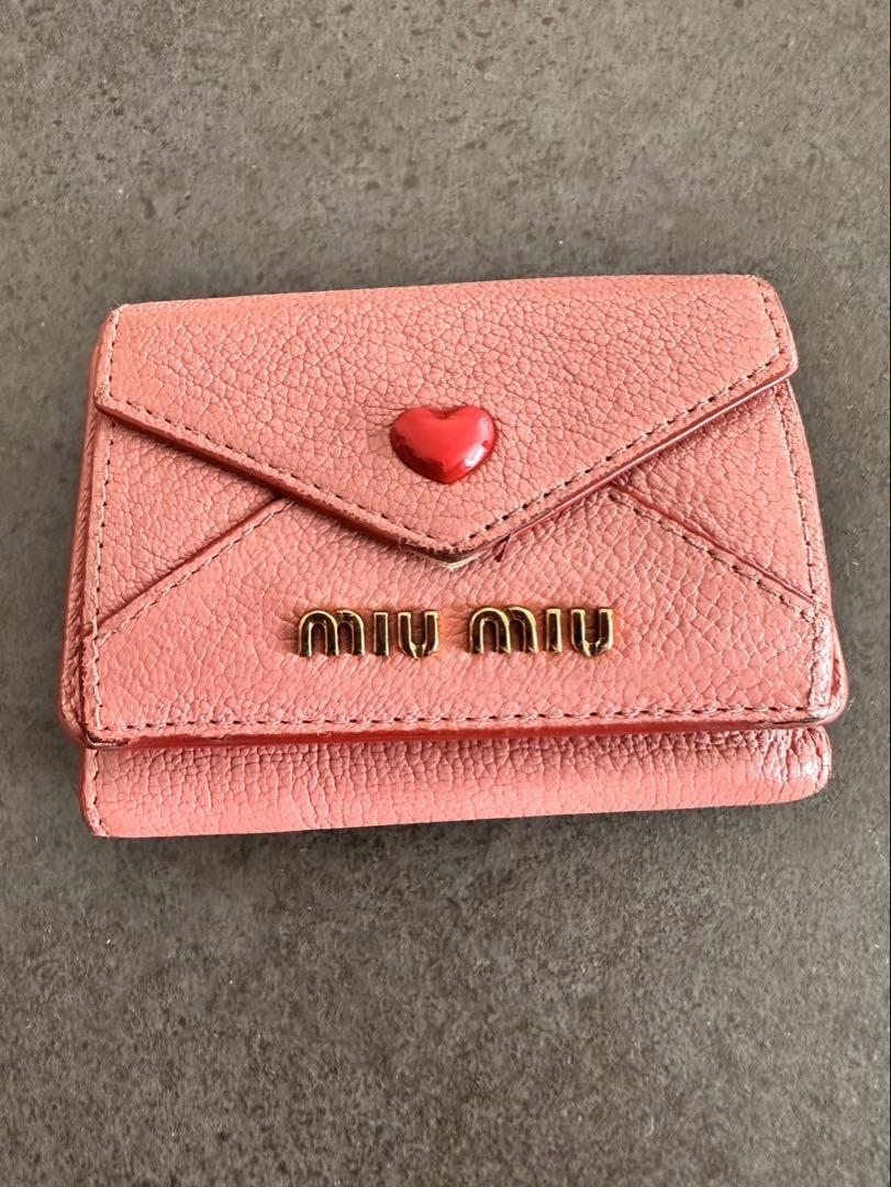 miu miu ピンク 三つ折り財布
