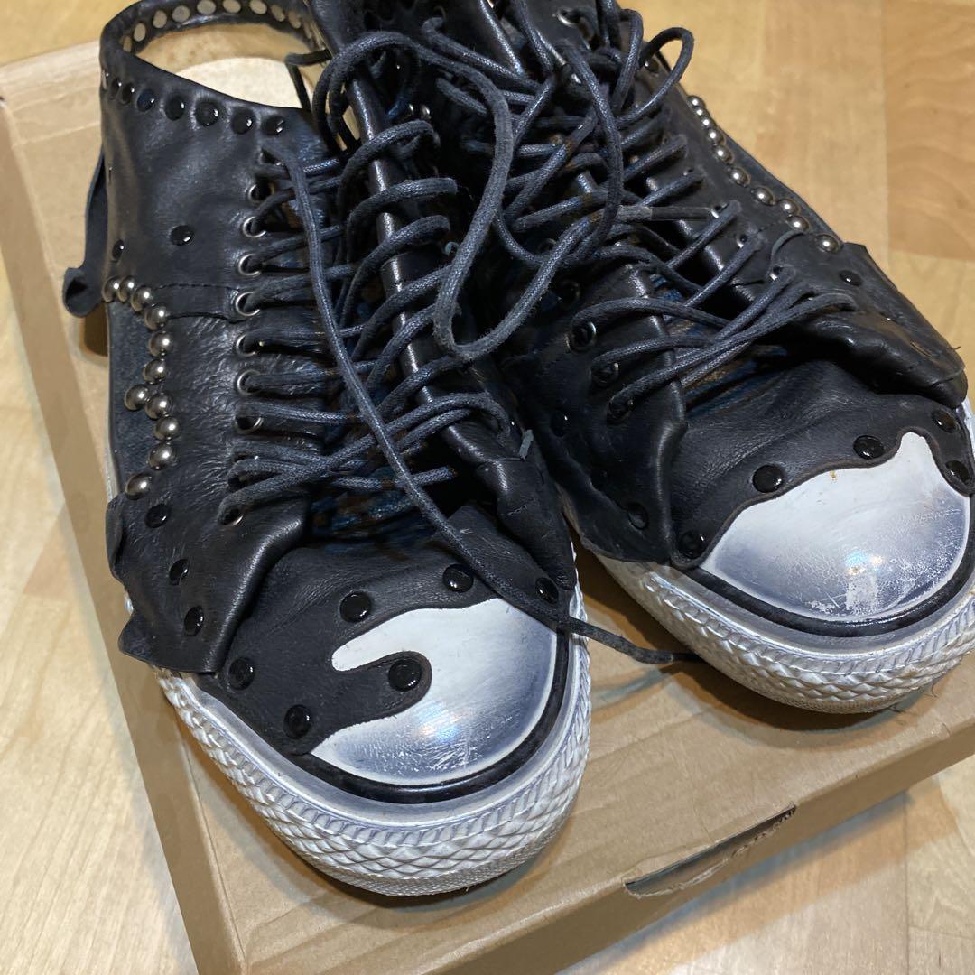 CONVERSE メンズ　ブラック スタッズ カスタム　スニーカー