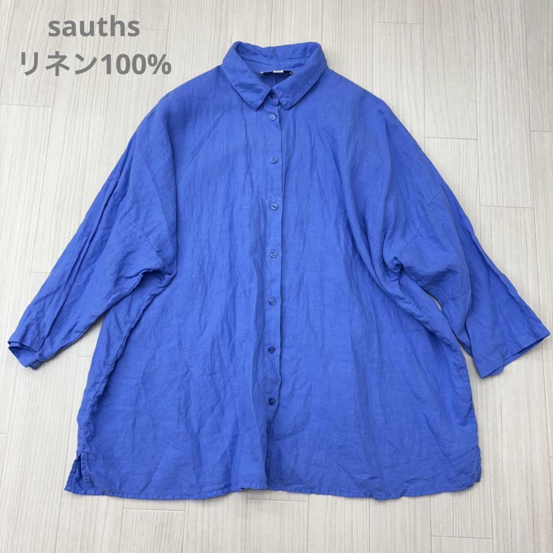sauths オーバーサイズ リネン シャツ リネン100 リトアニア製