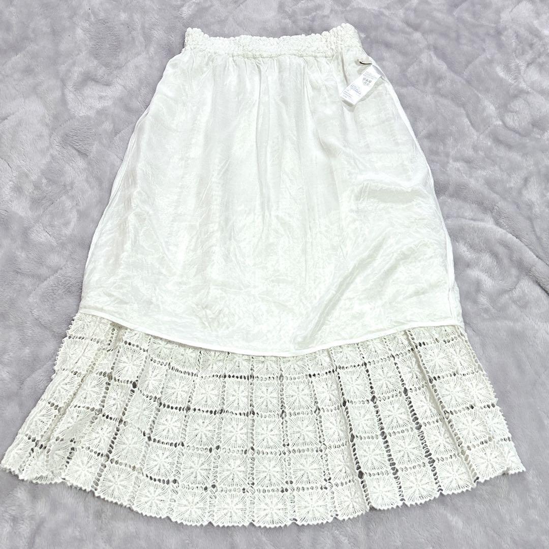 美品】ヌキテパ コットン レース ロングスカート フレア