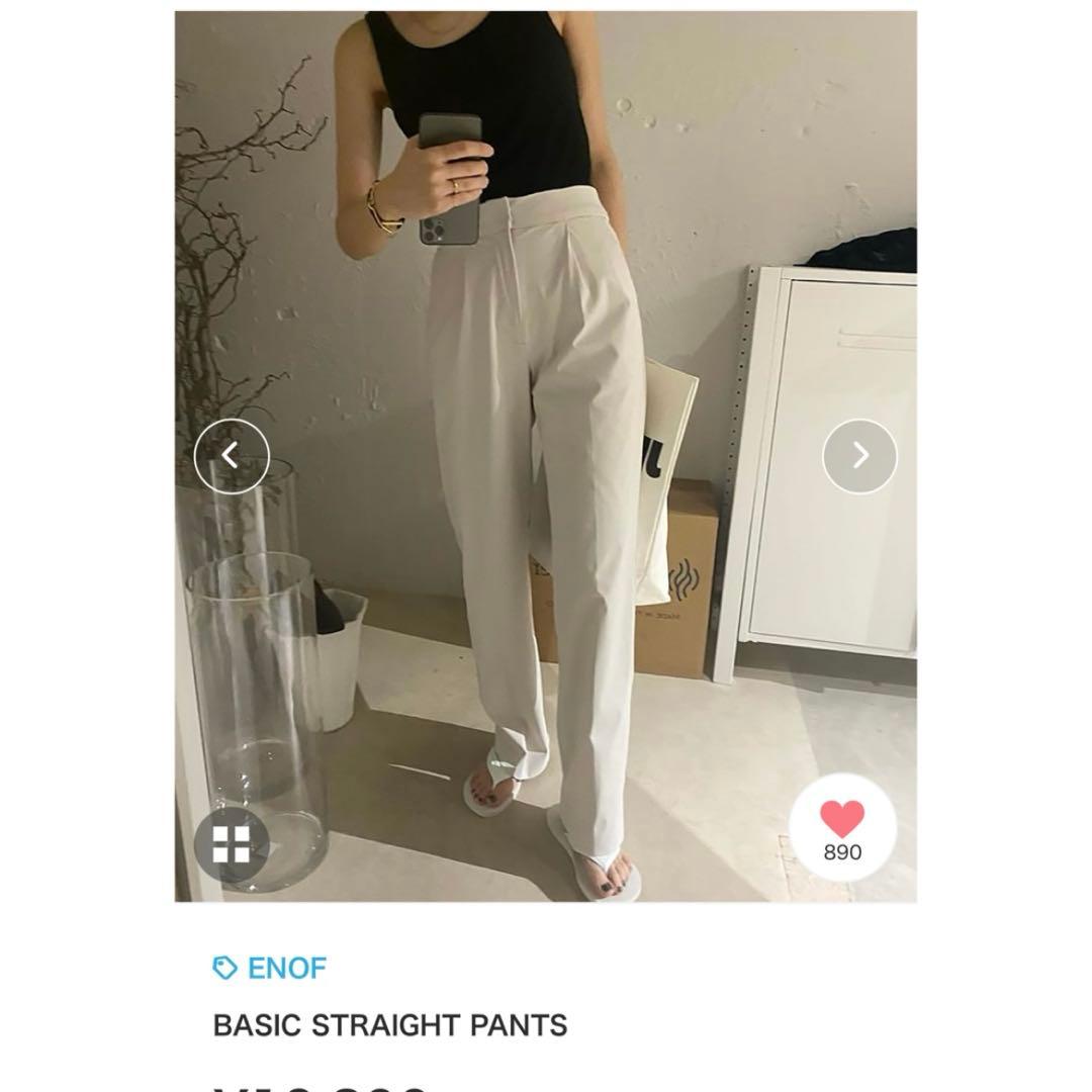 ENOF BASIC STRAIGHT PANTS ブラック 縦S 横M M ENOF DECORATOM_COM_BR