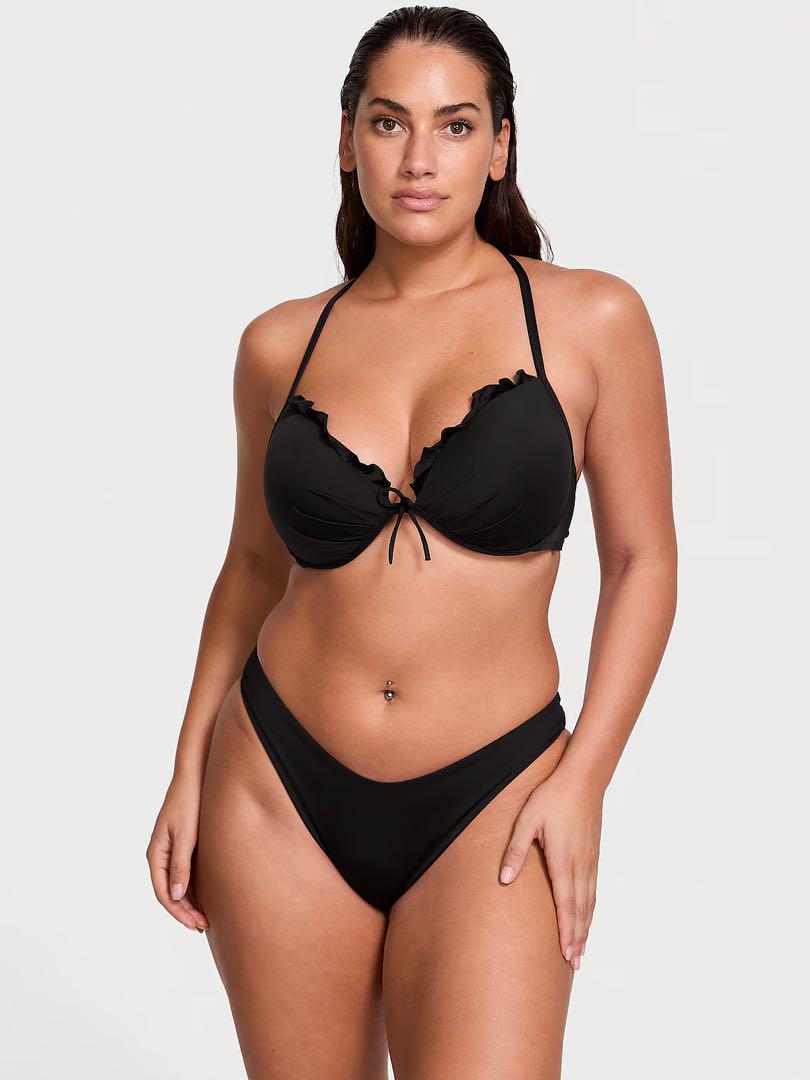 【タグ付き】Victoria’s Secret ブラックフリルビキニ 38C