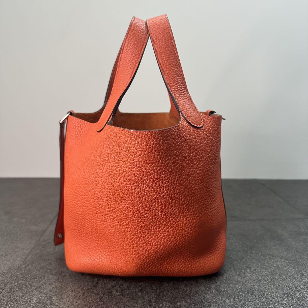 HERMES ピコタンロックPM トリヨンクレマンス Y刻 オレンジバッグ