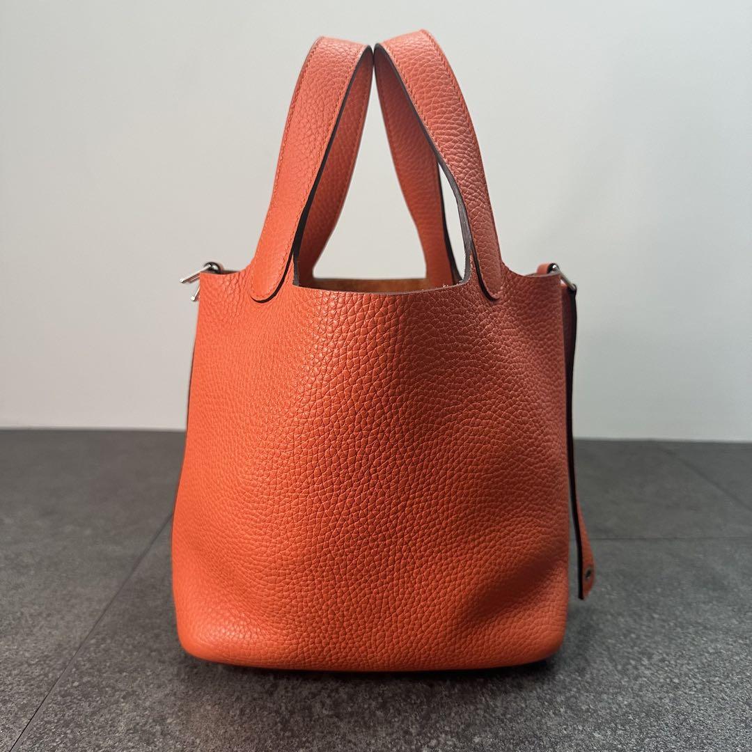 HERMES ピコタンロックPM トリヨンクレマンス Y刻 オレンジ