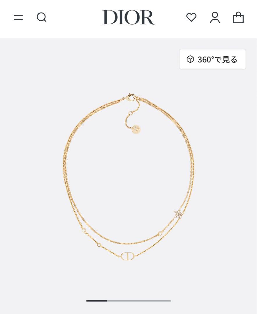 Dior ゴールド ネックレス 二重チェーン