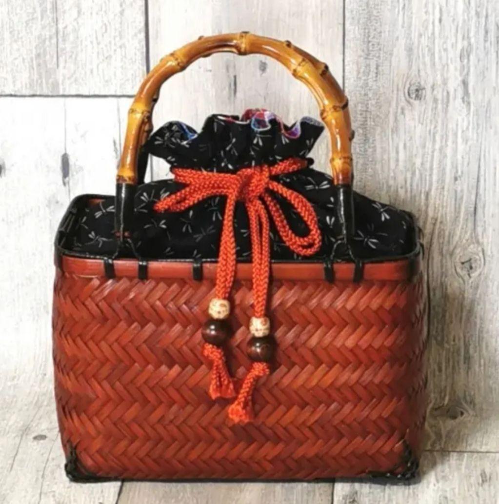 ポン太工房オリジナル竹かご巾着 小 バージョン