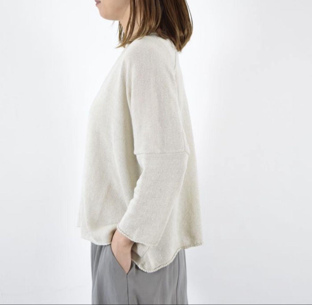 タグ付き⚑エヴァムエヴァ　リネンコイルカーディガン　24ss 完売品　白 タグ付き⚑エヴァムエヴァ リネンコイルカーディガン 24ss 完売