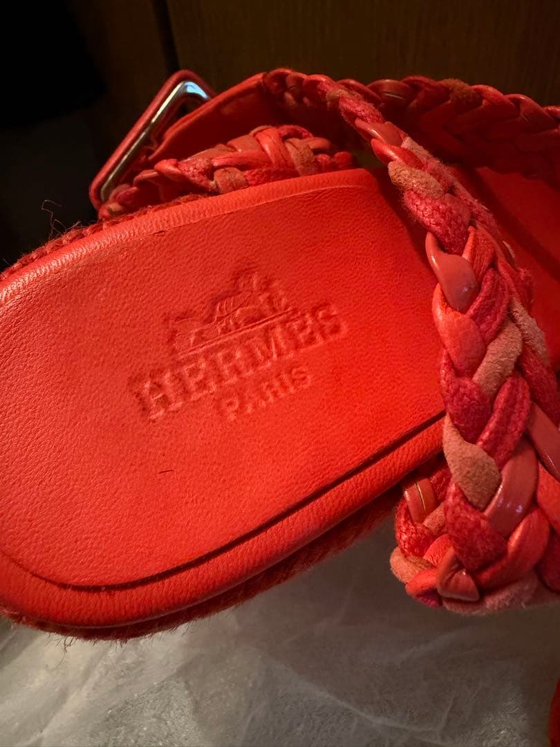 HERMES エルメス エスパドリーユ ウェッジソール サンダル 幾何学柄 総 エルメスエスパドリーユウェッジソールサンダル36