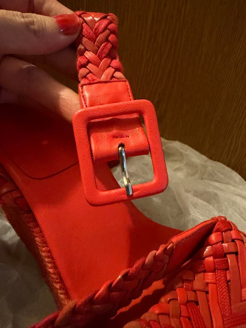 HERMES エルメス エスパドリーユ ウェッジソール サンダル 幾何学柄 総 エルメスエスパドリーユウェッジソールサンダル36