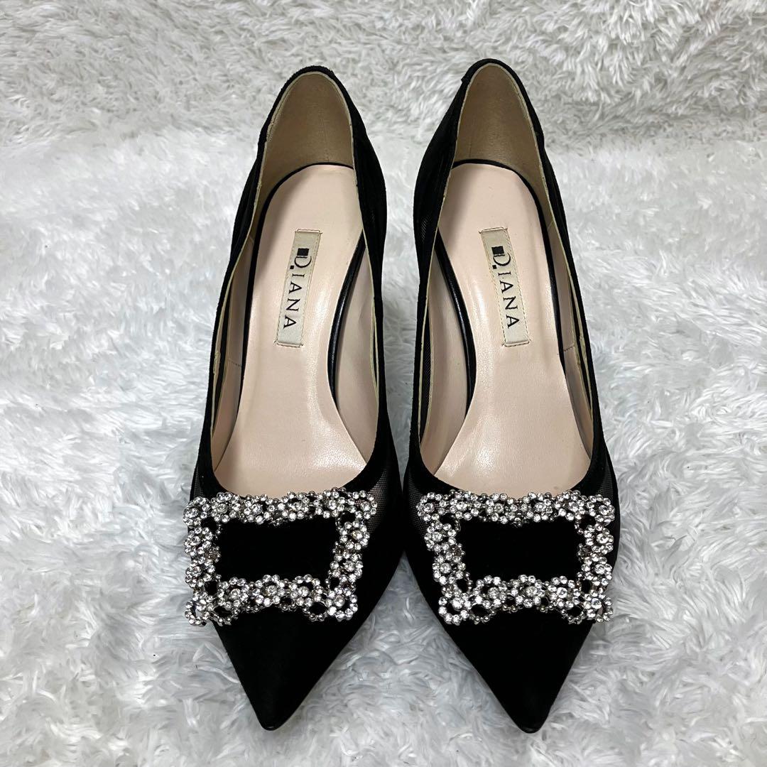 ✨極美品✨ DIANA ハイヒール スエード ビジュー シースルー 結婚式