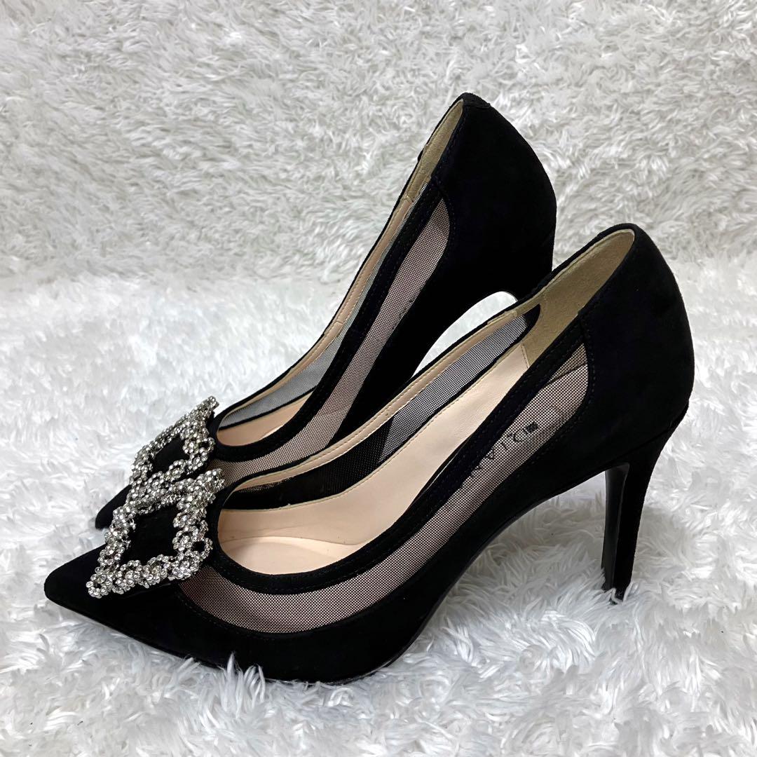 ✨極美品✨ DIANA ハイヒール スエード ビジュー シースルー 結婚式