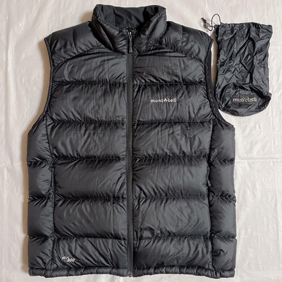 モンベル　ライトアルパインダウンベスト　黒　ブラック　L EX800