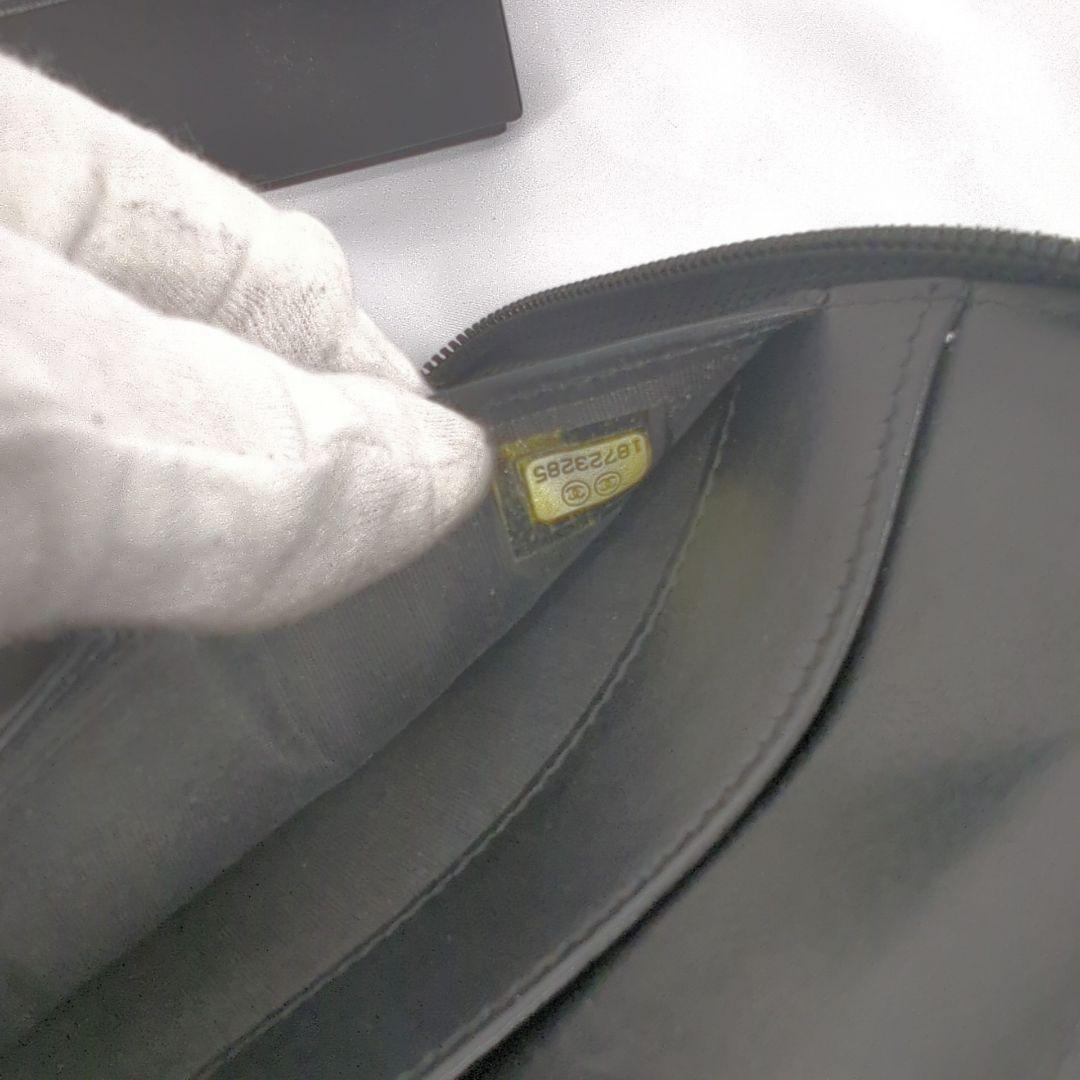 【良品】CHANEL シャネル デカココマーク キャビアスキン 長財布 ラウンド