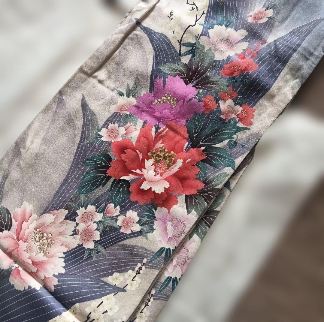 アンティーク　手縫いの振り袖　帯