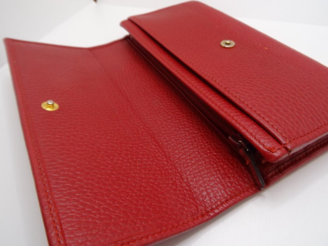 あ*る様 美品★GUCCI2つ折り長財布マーモントレッド赤グッチ