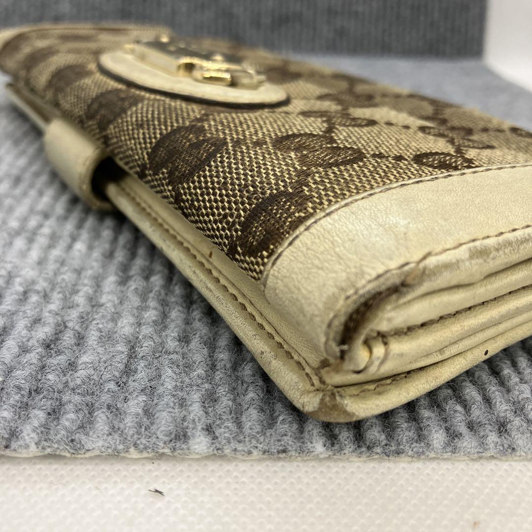 GUCCI 三つ折り長財布 GGキャンバス ゴールド金具 3618 - メルカリ