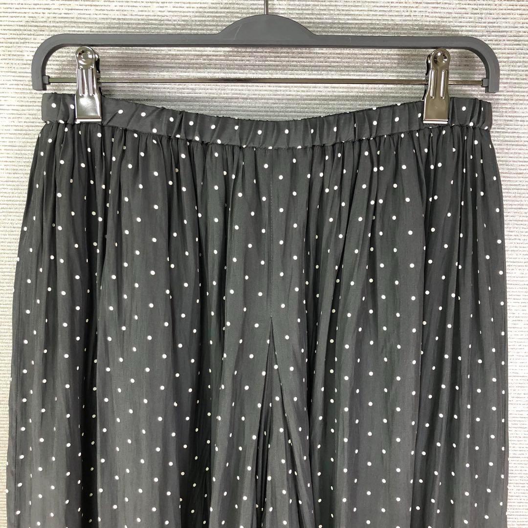 新品 BEARDSLEY ドット シワシフォンギャザーパンツ ブラック