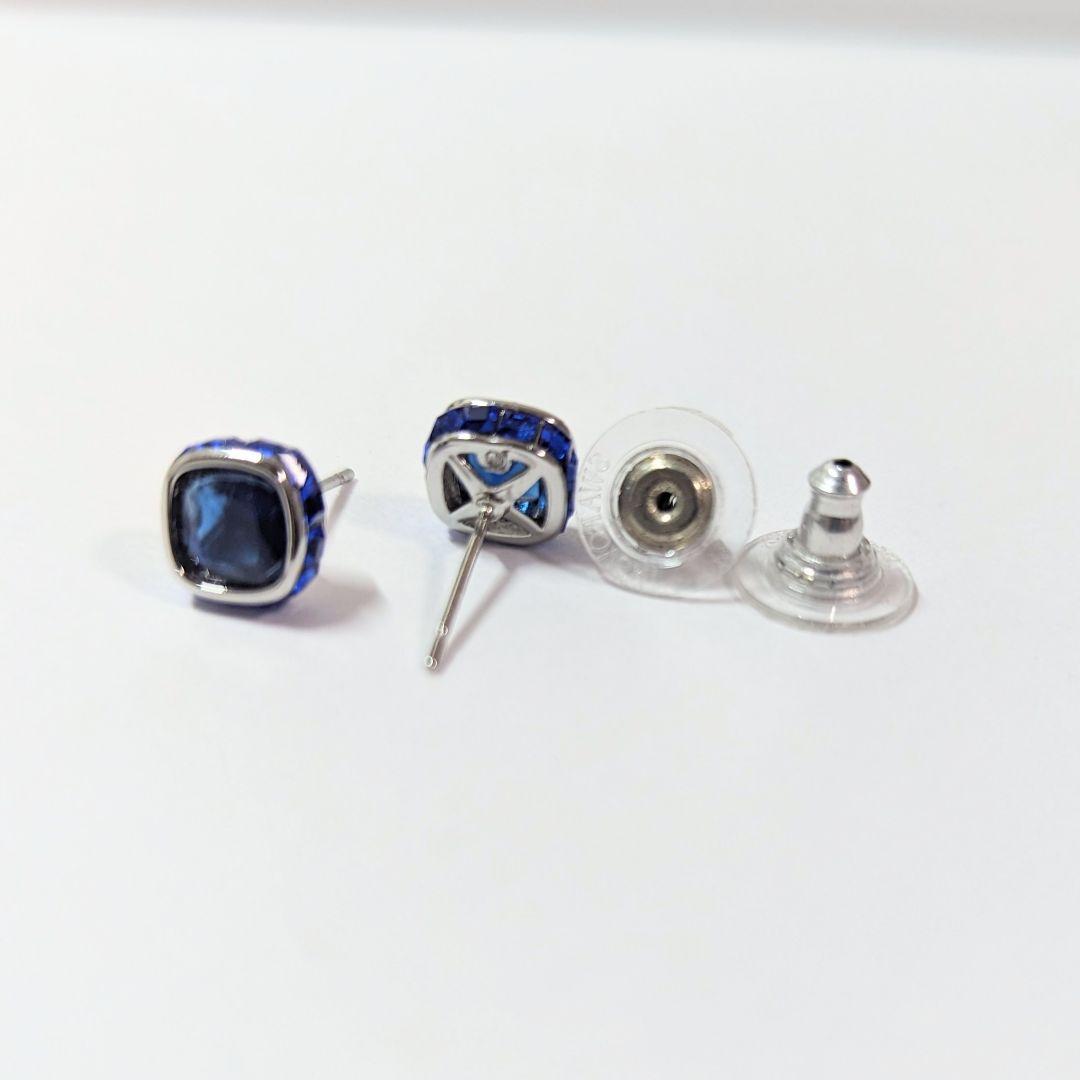 スワロフスキー Birthstone スタッドピアス ブルー 青