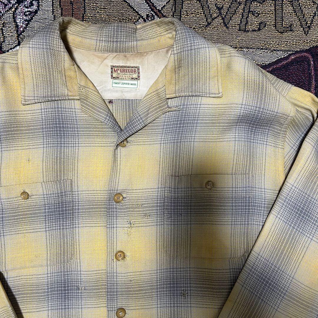 60s McGREGOR オンブレ ウールネルシャツL McGREGOR