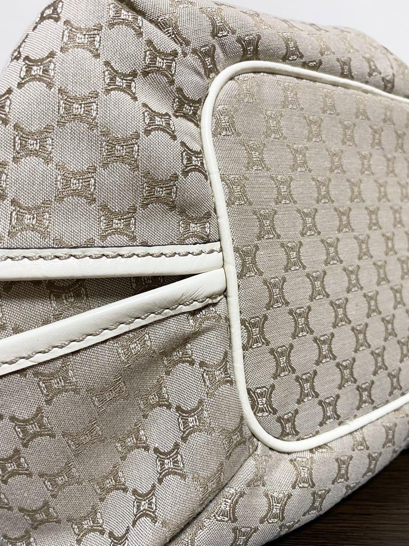 超美品 CELINE セリーヌ マカダム柄 ハンドバッグ グレー ホワイト 画像18