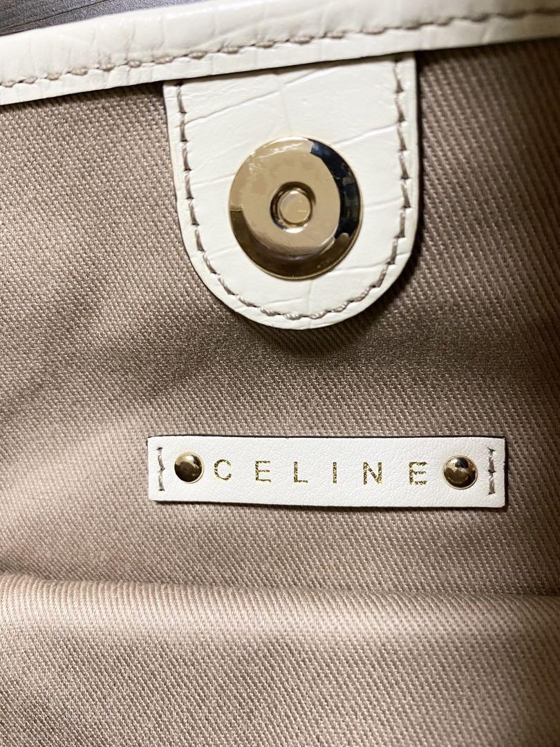 超美品 CELINE セリーヌ マカダム柄 ハンドバッグ グレー ホワイト 画像8