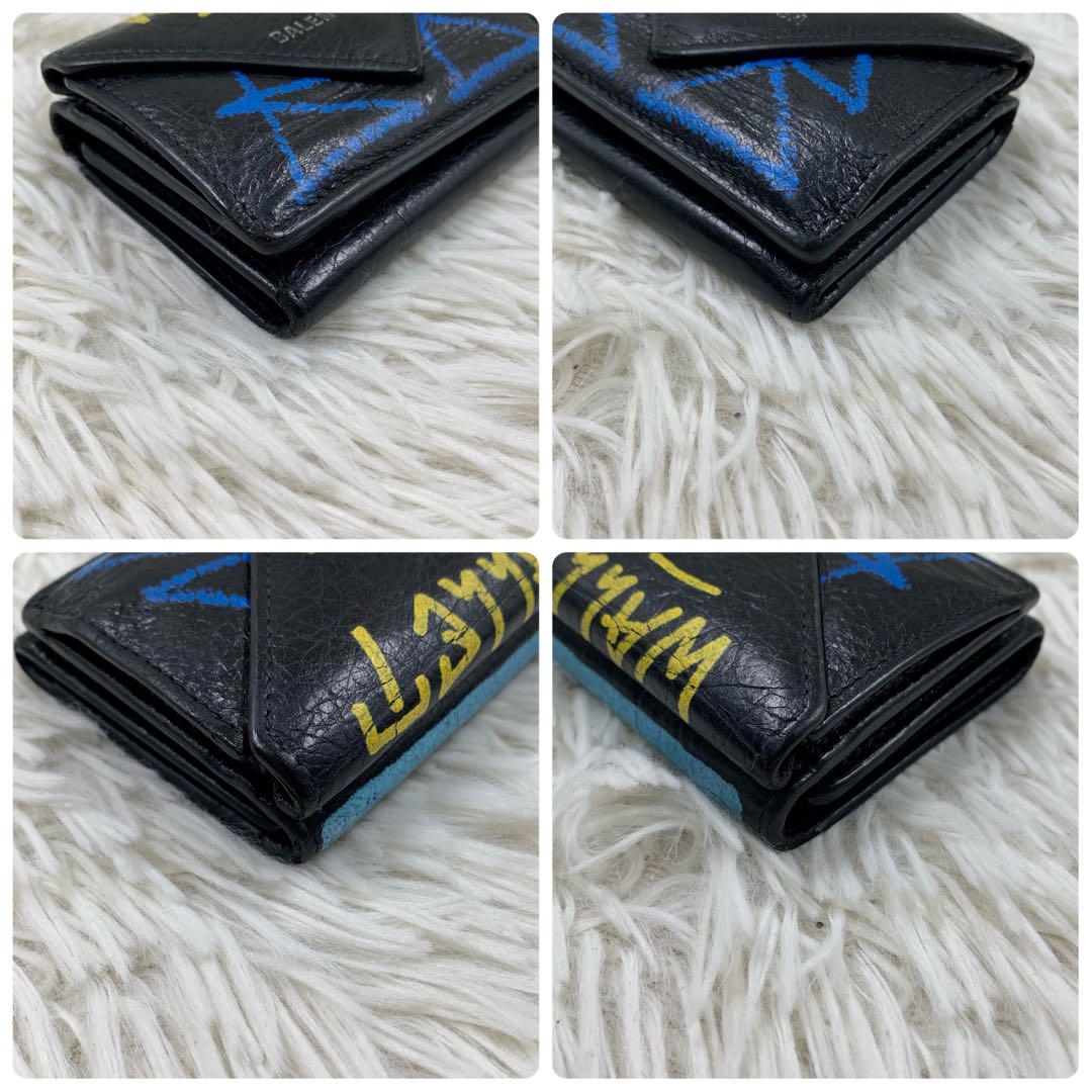 ✨美品✨】バレンシアガ グラフィティ 三つ折り財布 ブラック ✨美品✨】バレンシアガ グラフィティ 三つ折り財布 ブラック